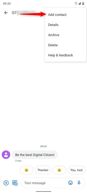 Empezar a añadir un nuevo contacto