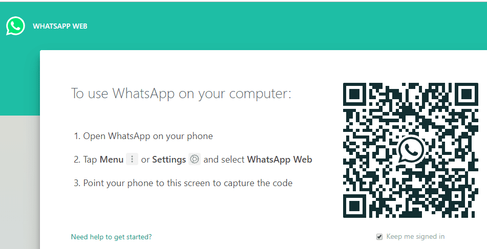 En un navegador web, vaya a web.whatsapp.com