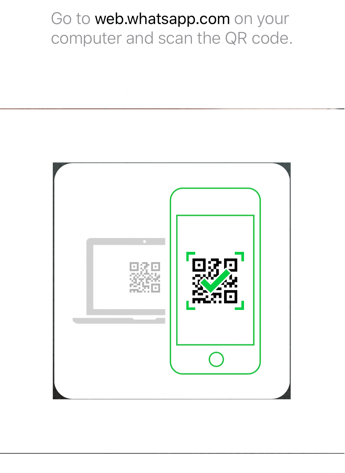 Escanee el código QR con su teléfono y se abrirá WhatsApp Web