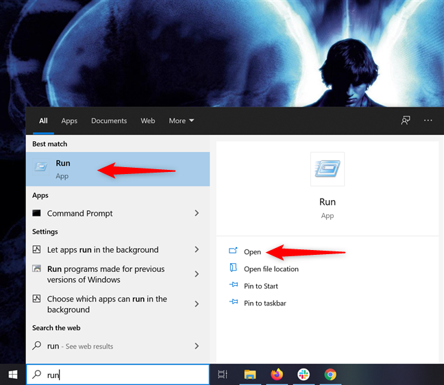 Acceda a la ventana Ejecutar desde la barra de búsqueda en Windows 10