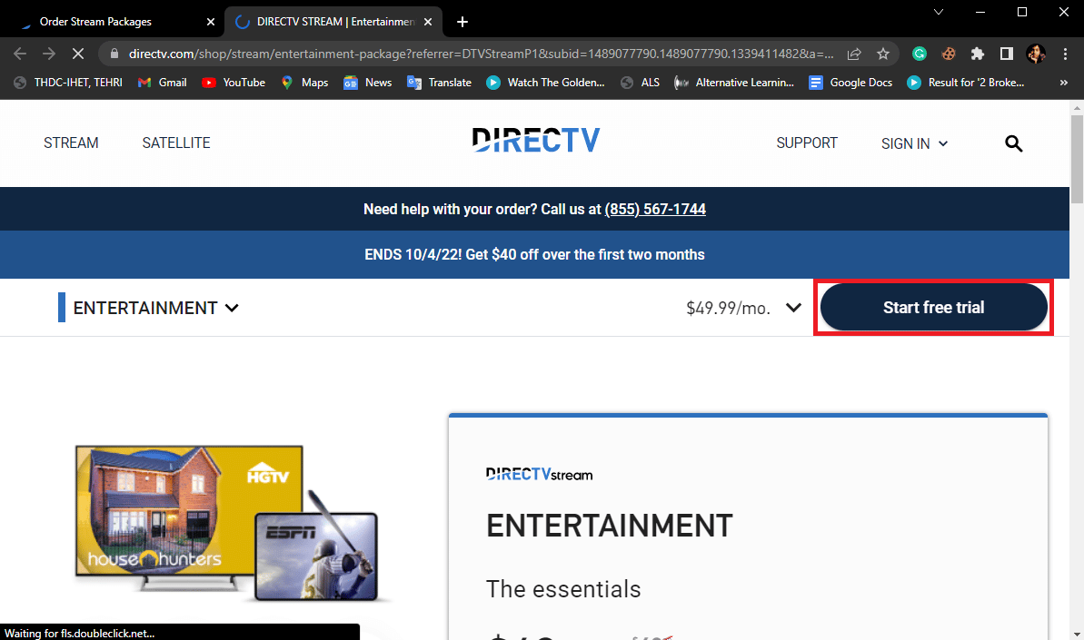 seleccione INICIAR PRUEBA GRATUITA