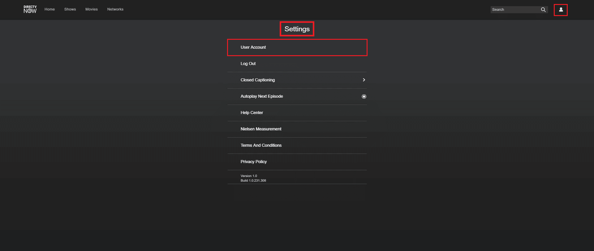 configuración de la cuenta de usuario de directv