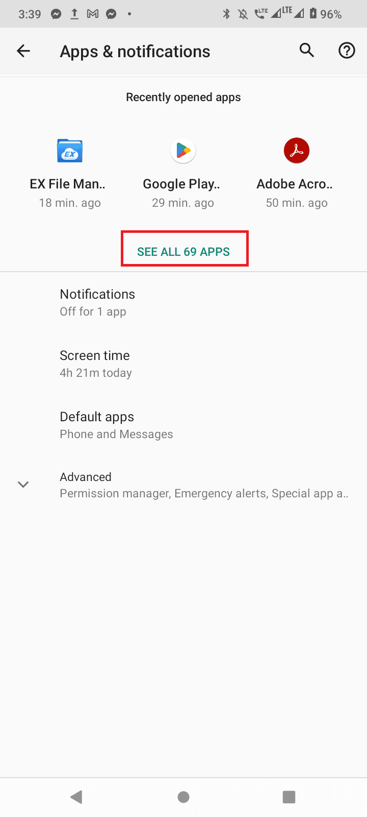 toca ver todas las aplicaciones.  Arreglar Pokemon GO no pudo iniciar sesión Problema