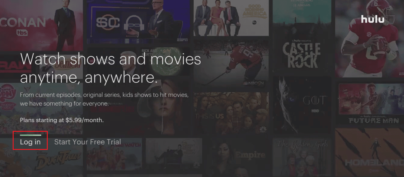 Seleccione Iniciar sesión |  ¿Cómo puedes iniciar sesión en Hulu en Roku?  accede a tu cuenta de Hulu en tu Roku TV