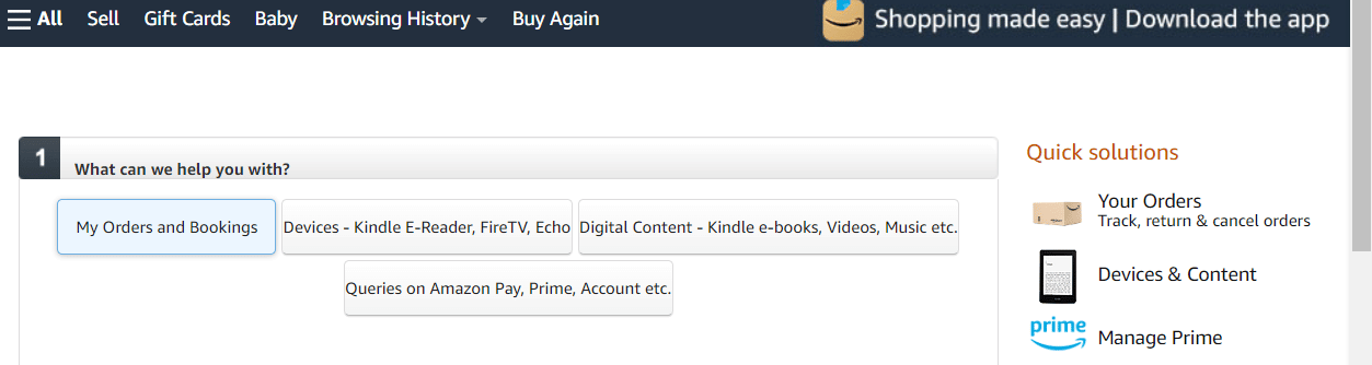 Seleccione Mis pedidos y reservas