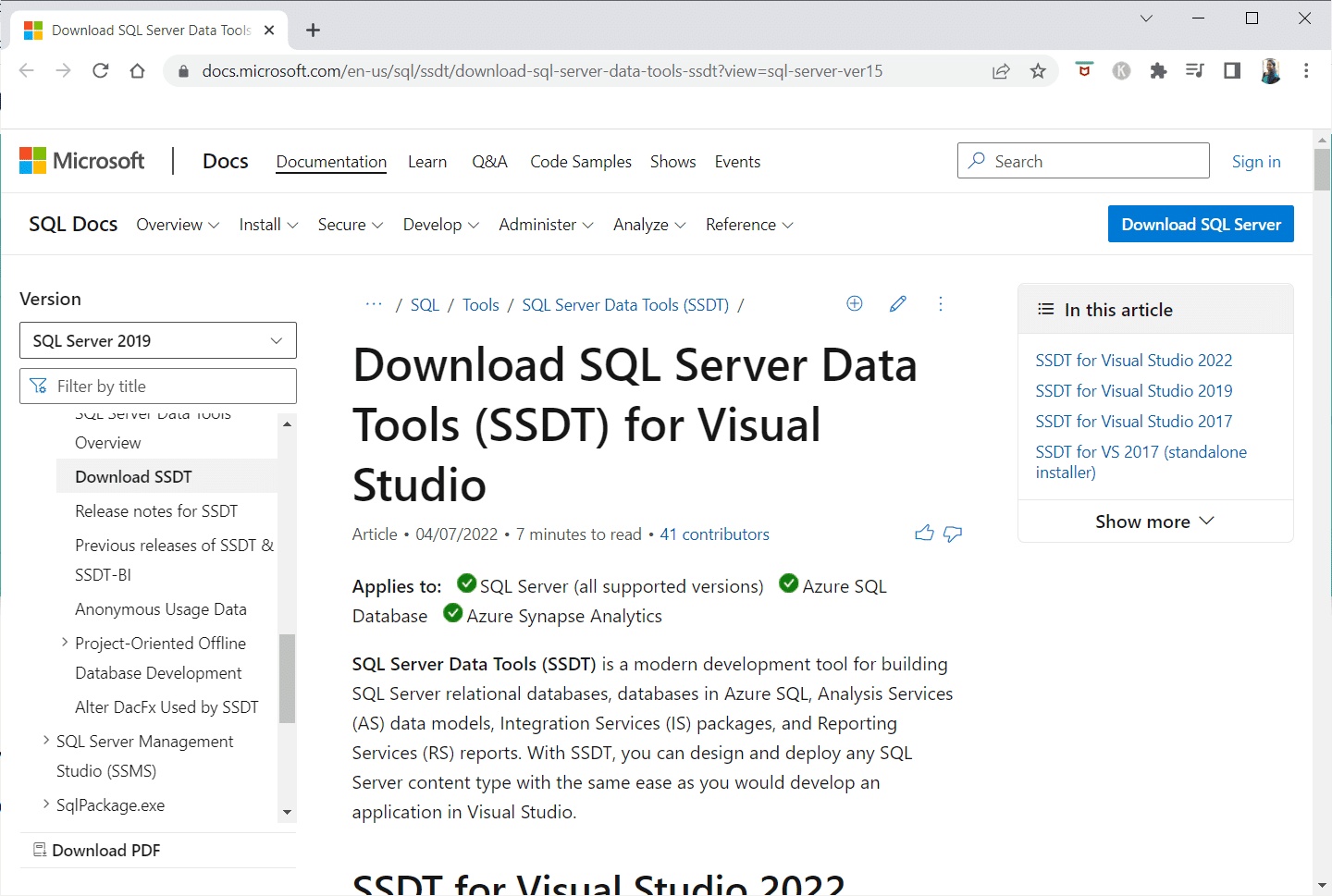 Herramientas de datos SSDT SQL Server. El mejor software gratuito de minería de datos