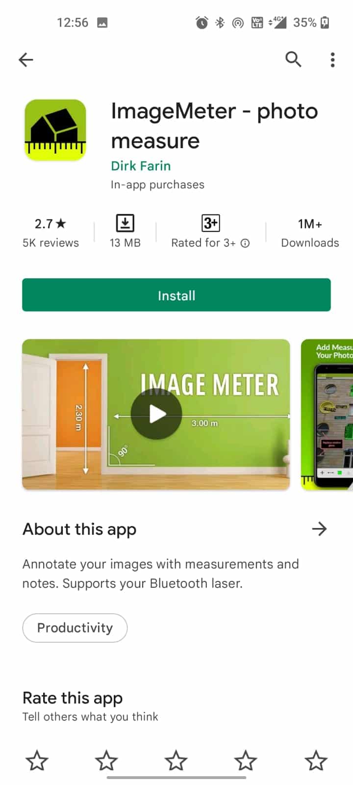 Medida fotográfica ImageMeter.  Las 18 mejores aplicaciones de medición en Android