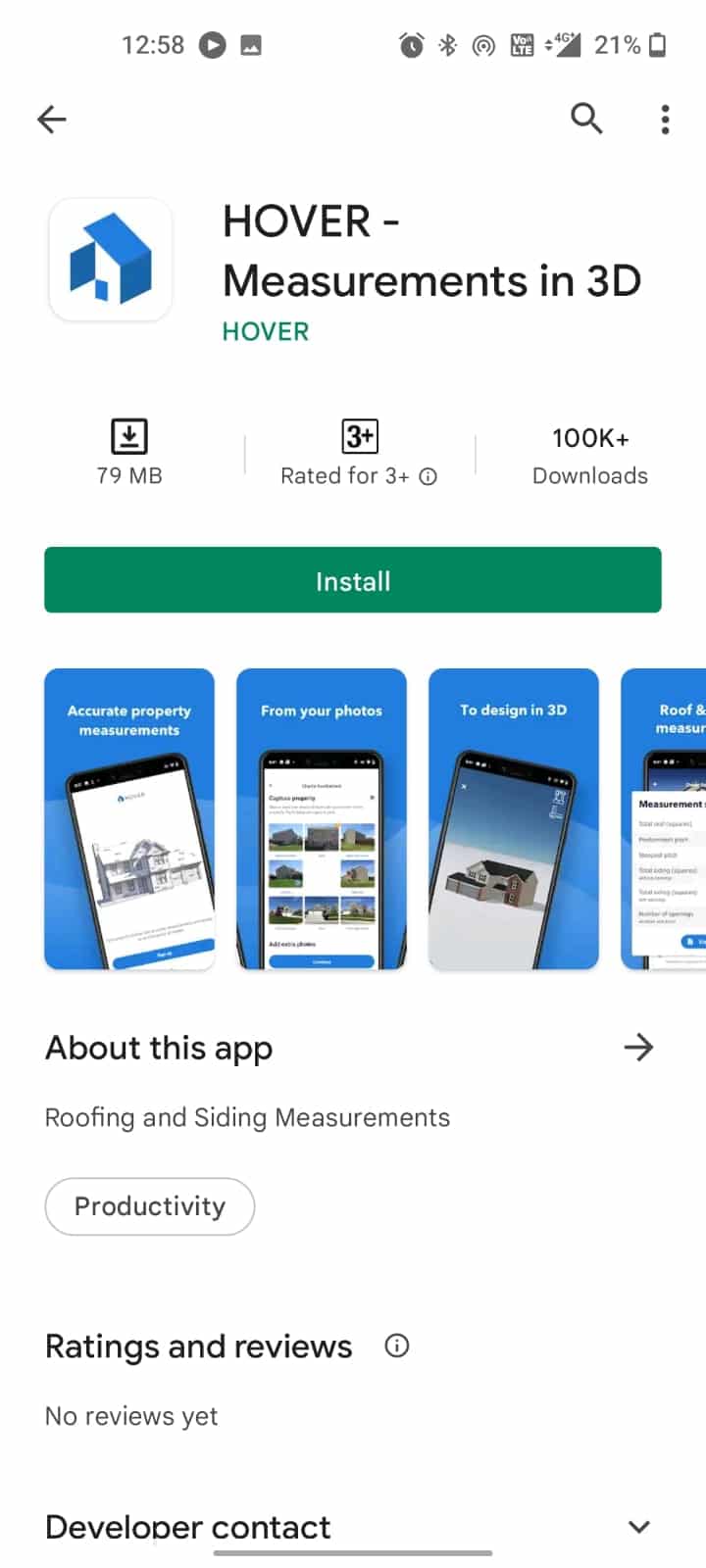 HOVER Mediciones en 3D.  Las 18 mejores aplicaciones de medición en Android