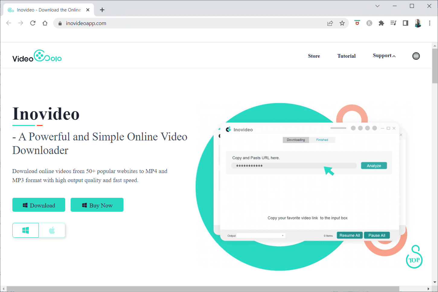 VideoSolo Inovideo.  descargadores de videos en línea gratis