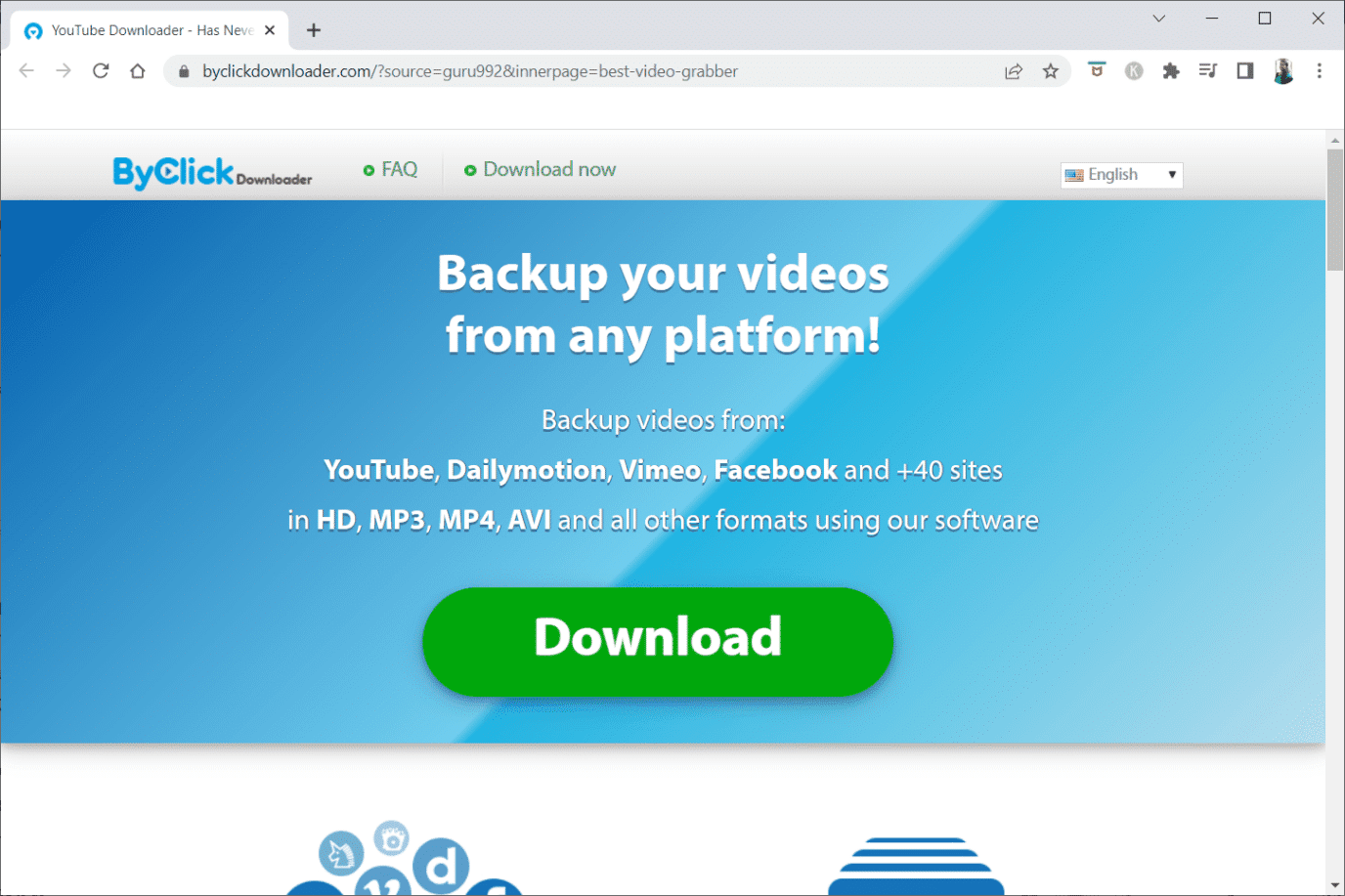Por clic Descargador.  descargadores de videos en línea gratis