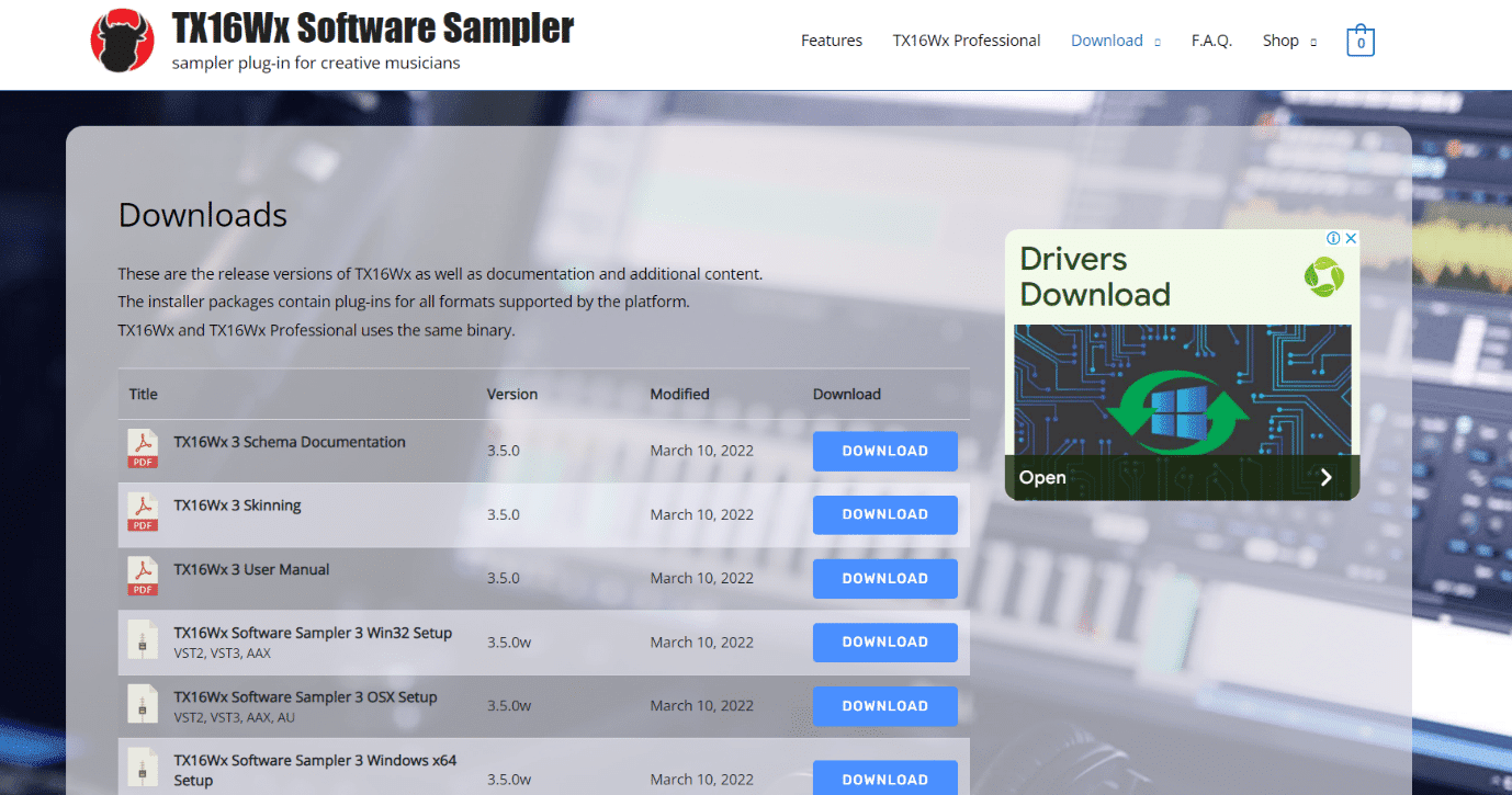 Muestreador de software TX16Wx.  Los 36 mejores programas de creación de ritmos para PC