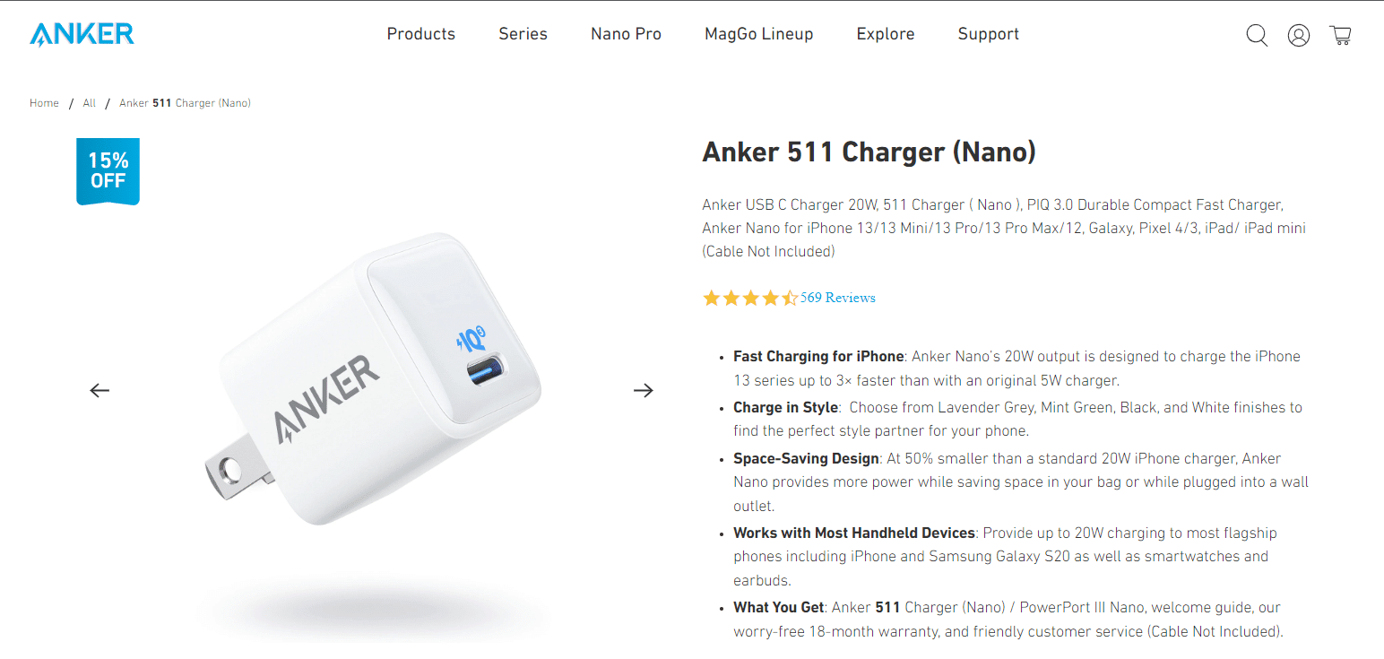 Cargador Anker Nano.  20 mejores cargadores de alta velocidad para Android