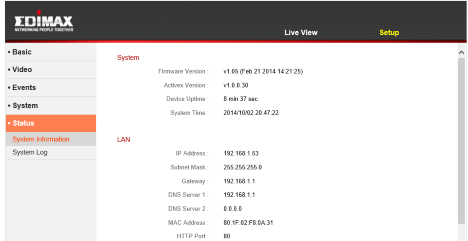 Edimax IC-3116W, cámara, red, inalámbrica, día, noche, infrarrojos