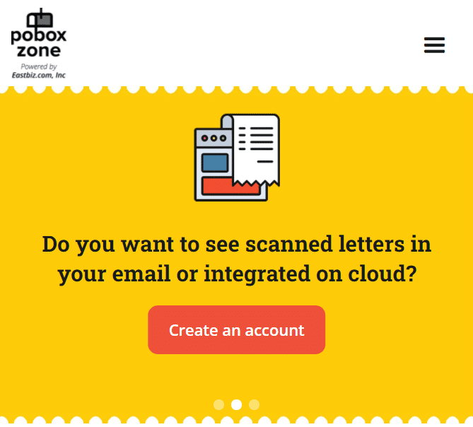 Sitio web oficial de PO Box Zone.  mejor dirección comercial virtual