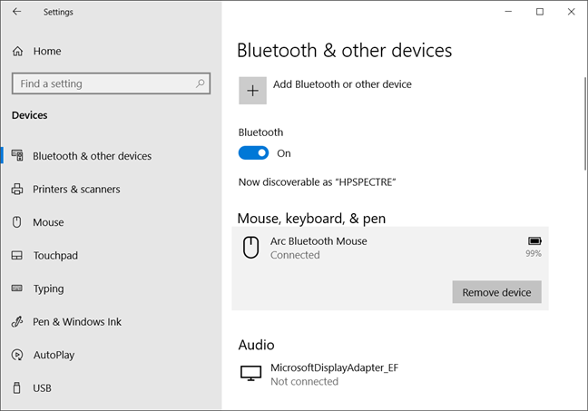 Conexiones Bluetooth en Windows 10