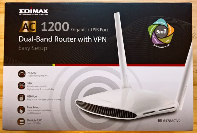 Edimax BR-6478AC V2, AC1200, Gigabit, doble banda, Wi-Fi, enrutador, revisión, inalámbrico