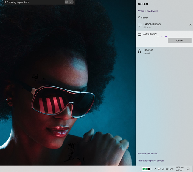 Uso de Windows 10 para proyectar de forma inalámbrica en ASUS F1