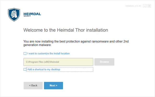 El asistente de instalación de Heimdal Thor Premium Home