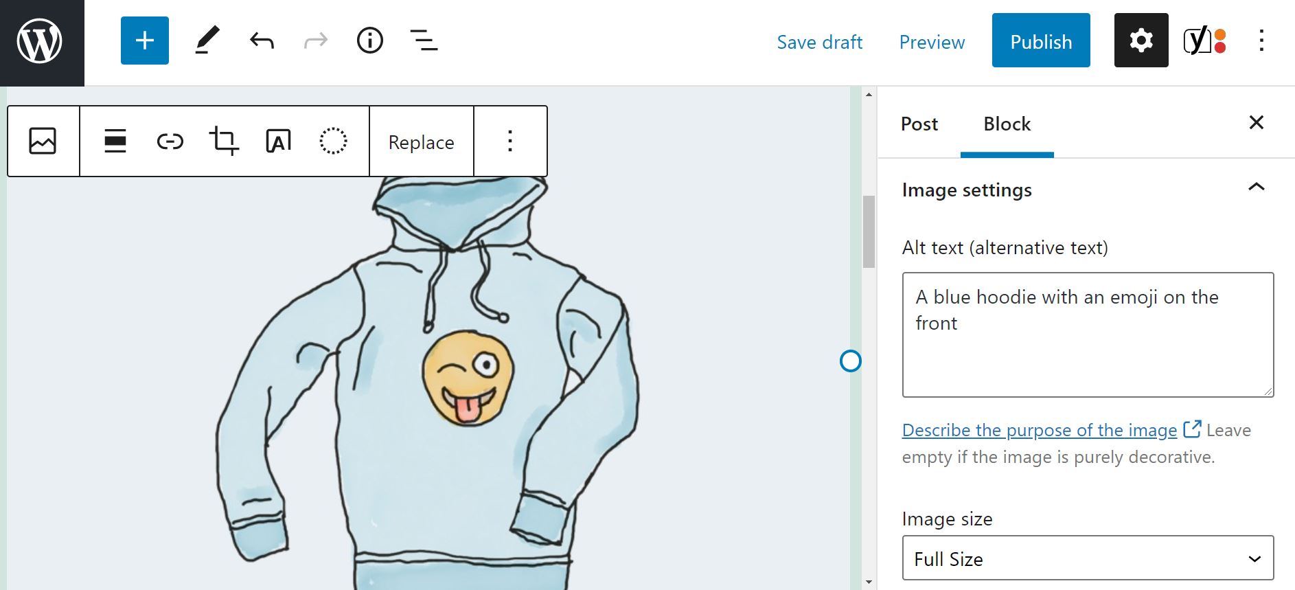 Un ejemplo de una imagen con texto alternativo en WordPress
