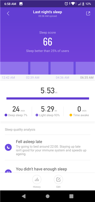 El seguimiento del sueño con la Xiaomi Mi Smart Band 4 no es preciso