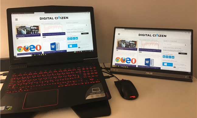 ASUS ZenScreen MB16AC usó una pantalla secundaria