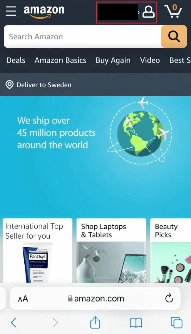 Toca el nombre de tu perfil desde la parte superior