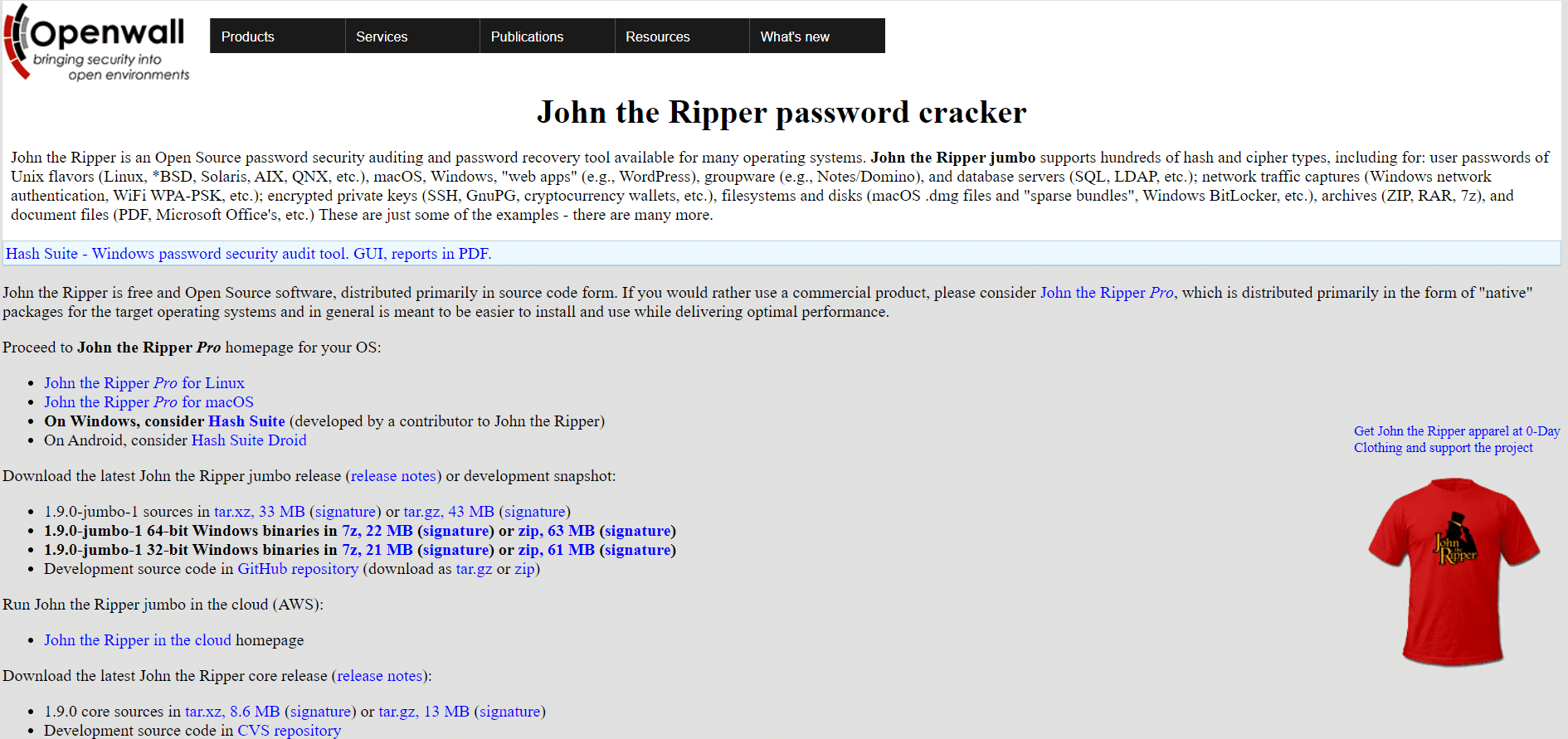 John el destripador sitio web oficial para descifrar contraseñas