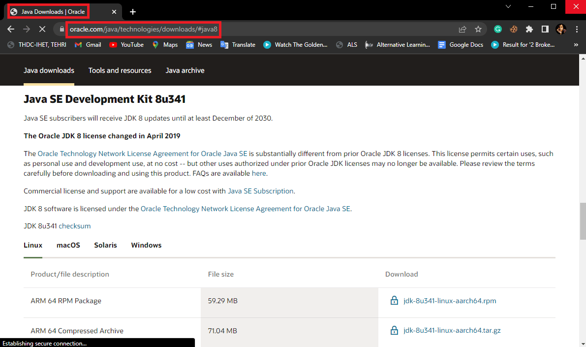 Abra su navegador web y vaya al sitio web oficial de Oracle