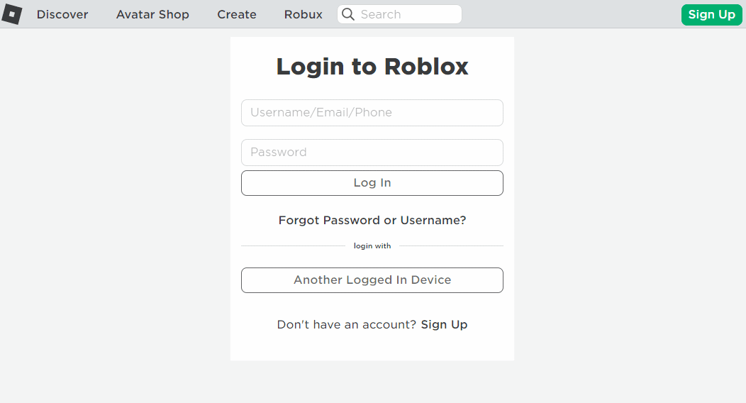 Ingrese a su cuenta.  Cómo jugar Roblox en la Chromebook de la escuela