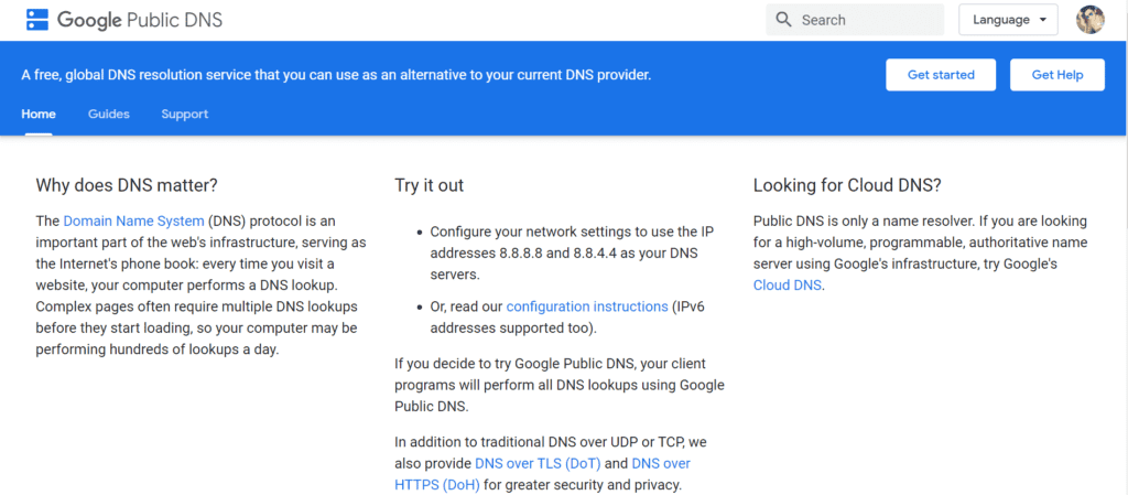 Usar un servidor DNS 
