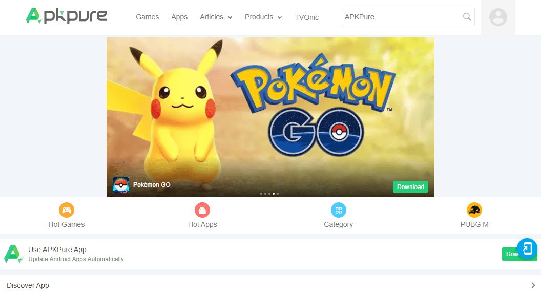 Abrir sitio web de APKPure 