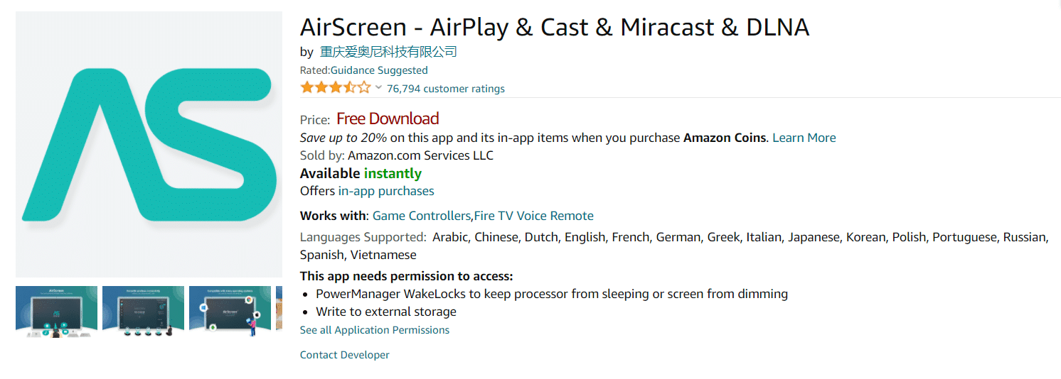 aplicación de pantalla de aire amazon appstore.  Las mejores aplicaciones de duplicación de Fire TV
