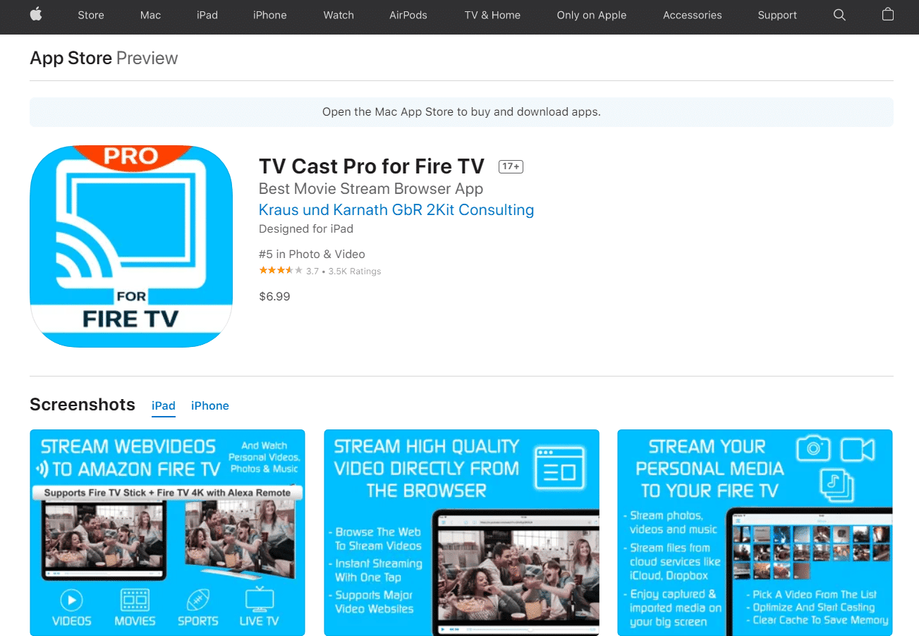 TV cast pro para la tienda de aplicaciones firetv.  Las mejores aplicaciones de duplicación de Fire TV