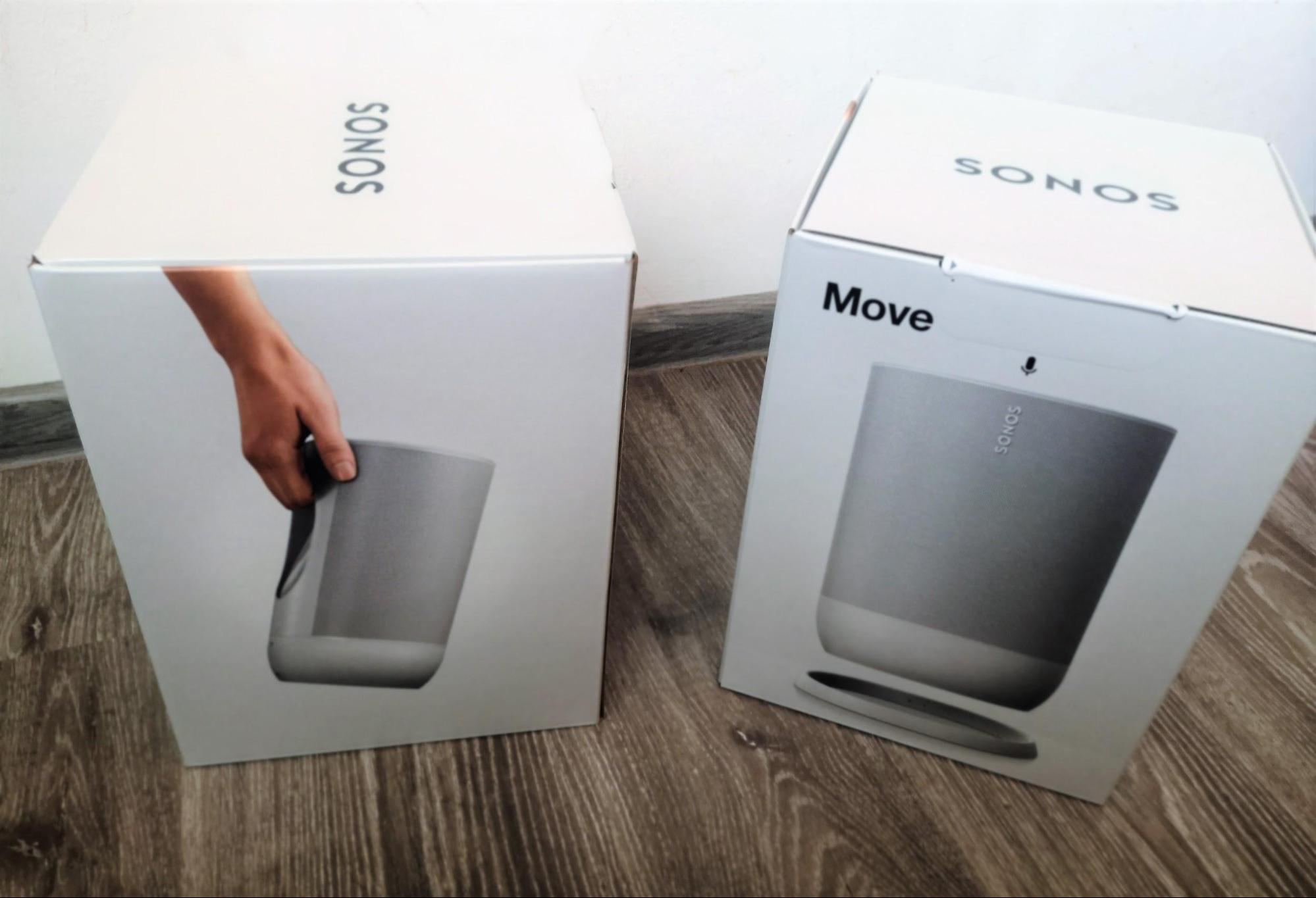 Cómo se ven las cajas de los altavoces Sonos Move