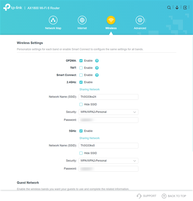 TP-Link Archer AX20 - configuración inalámbrica básica