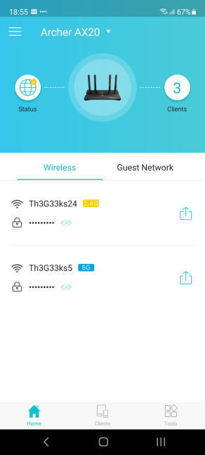 La aplicación Tether funciona con TP-Link Archer AX20