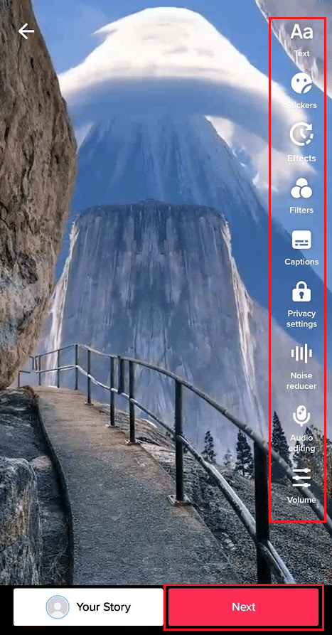 Utilizar opciones de edición - Siguiente |  Cómo ver puntadas en TikTok |  obtén más vistas en tus videos de TikTok