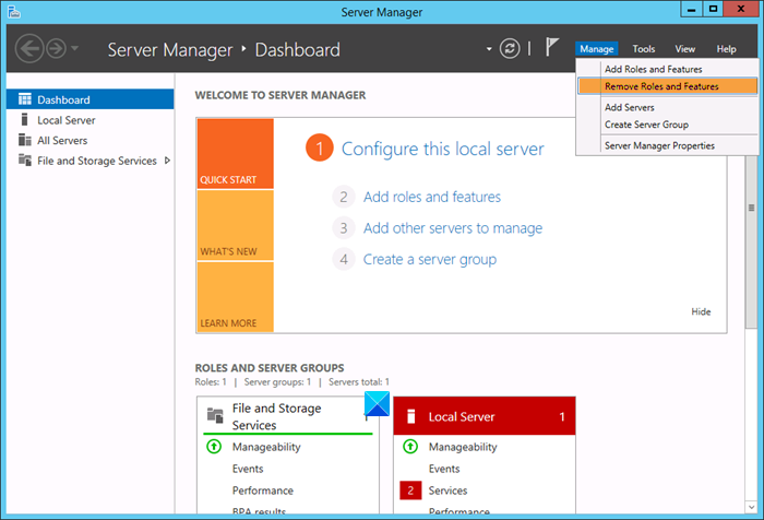 Eliminar funciones y características en Windows Server