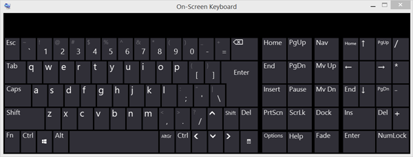 teclado numérico en pantalla