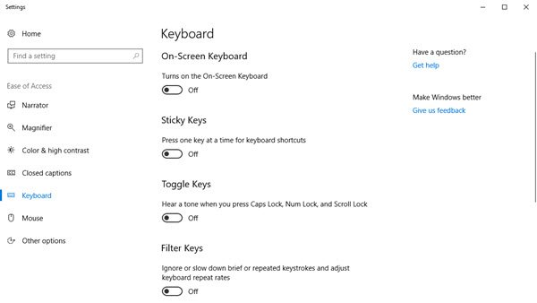 Teclado de pantalla de Windows 10