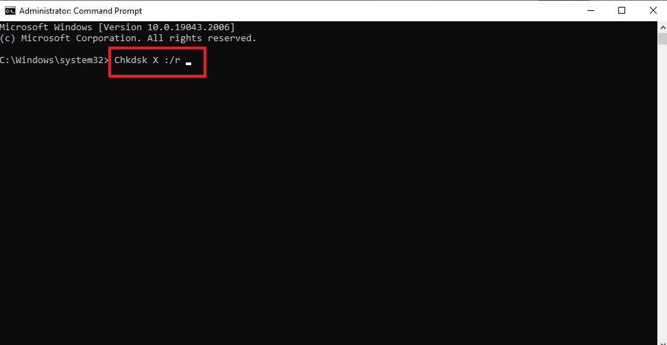 Introduzca el comando Chkdsk