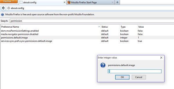 deshabilitar imagenes en firefox