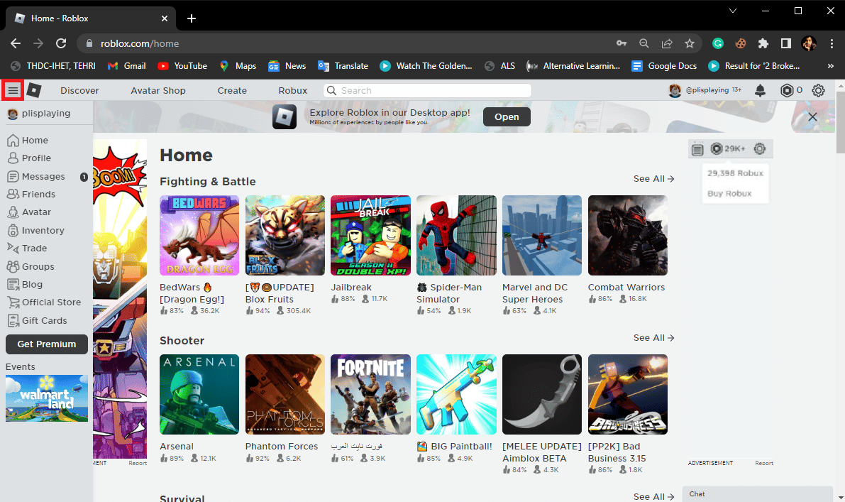 Navega y haz clic en las opciones del Menú