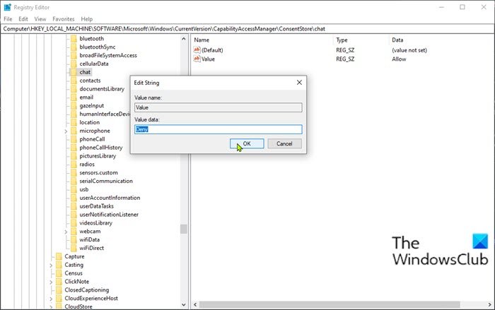 Bloquee el acceso de las aplicaciones a los textos o al editor de registro de mensajes