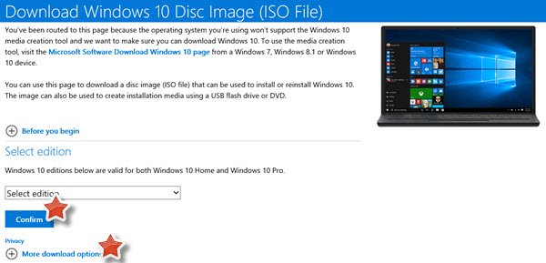 Imagen de disco ISO en Windows 10