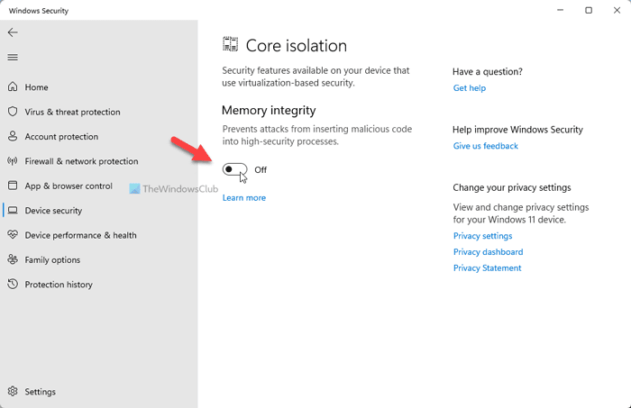 Seguridad basada en virtualización no habilitada en Windows 11