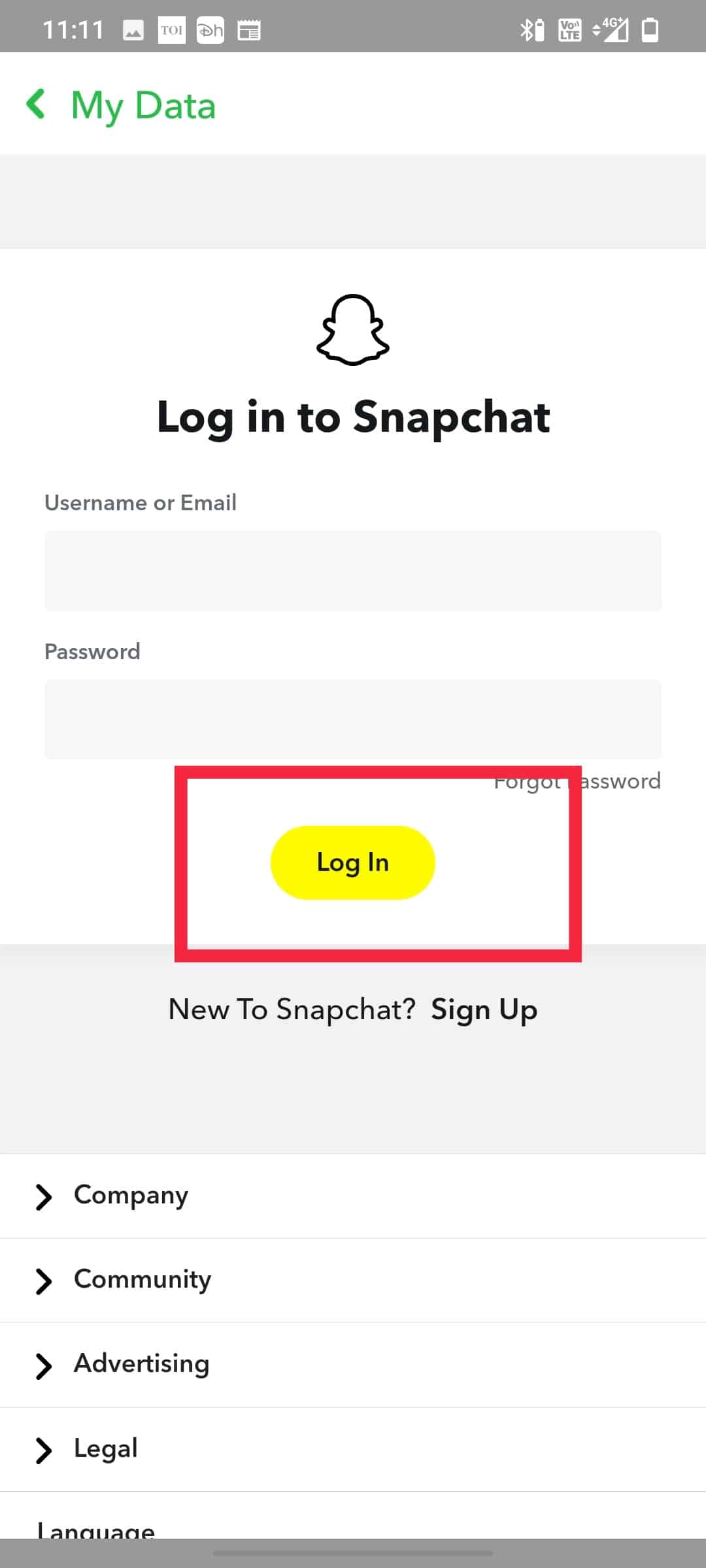 Luego seleccione el ícono de mensajes para los chats que desea recuperar.  Primero deberá ingresar su ID y contraseña para verificarse.
