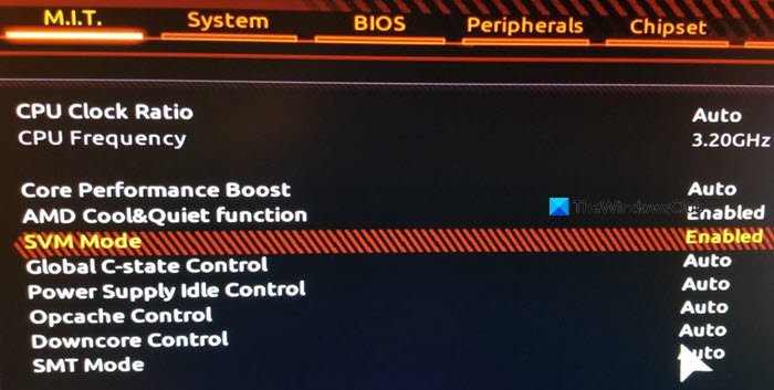 Windows no se inicia después de habilitar Hypervisor o SVM