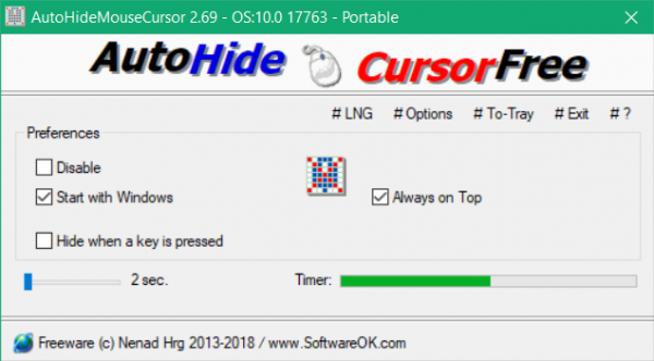 Ocultar cursor y puntero del mouse