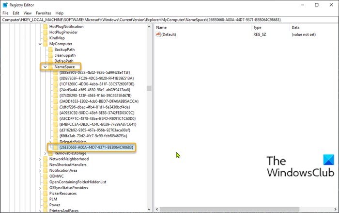 Agregar Panel de control al Explorador de archivos-Editor de registro